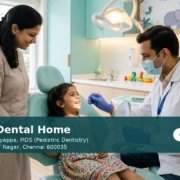 Milk teeth decay treatment in Chennai: pediatric dentist examining a smiling child, mother beside